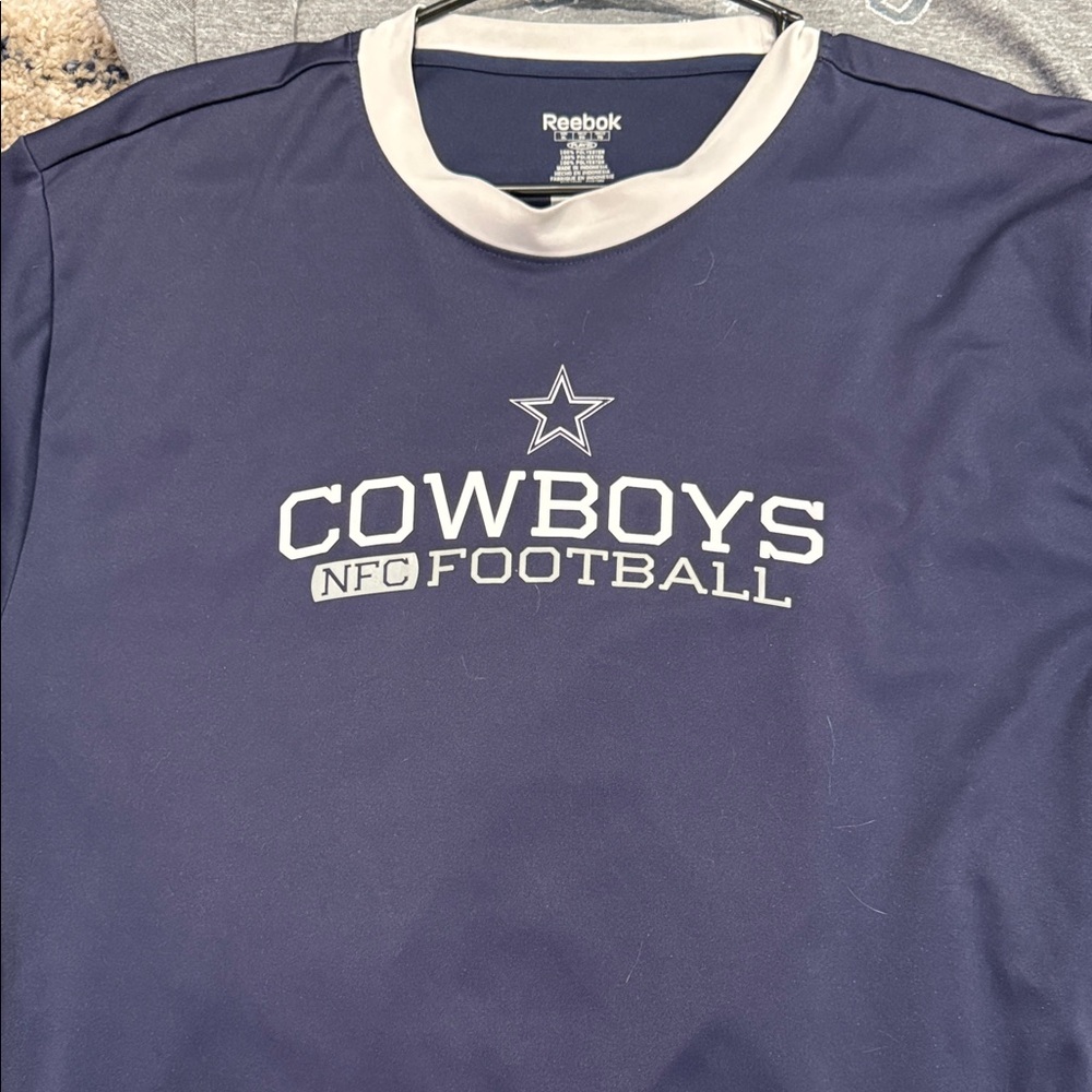 Reebok Cowboys NFC Football Tee - Navy and White